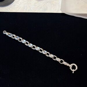 Chic Chunky .925 Sterling Silver Link Bracelet